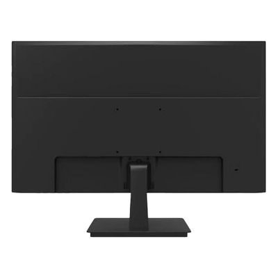 Monitor preto visto de trás com suporte