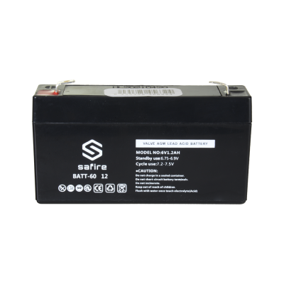 Bateria Safire BATT-60 preta com texto branco e terminais metálicos