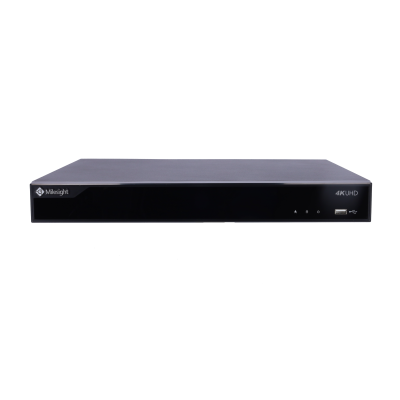 Aparelho eletrónico preto com marca Milesight e texto 4KUHD