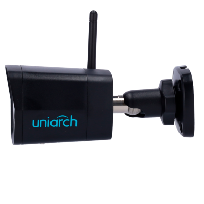 Câmara de vigilância preta uniarch com antena e suporte ajustável