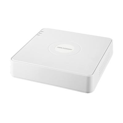 Dispositivo quadrado branco com logotipo HIKVISION no centro
