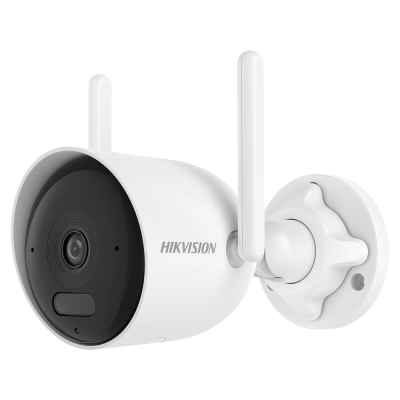 Câmara de vigilância branca HIKVISION com antenas e suporte circular