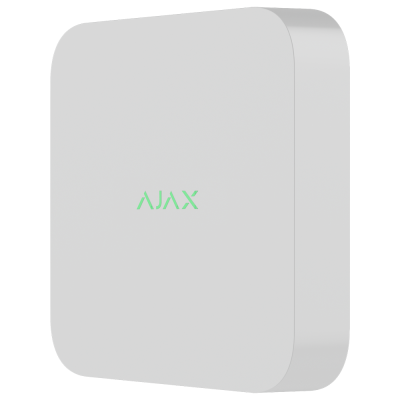 Dispositivo eletrônico branco com texto verde AJAX