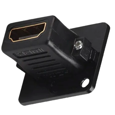 Adaptador HDMI preto com base quadrada