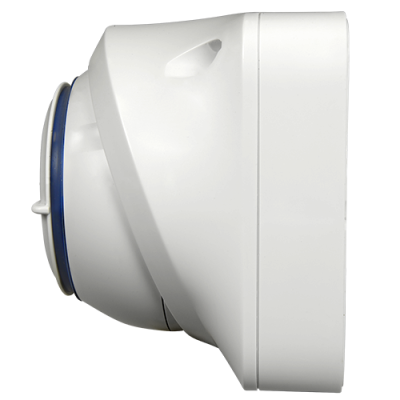 Ventoinha de exaustão branca com vedante azul