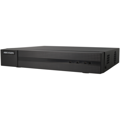 Grabador digital de vídeo preto com textura quadriculada e logo HKVISION