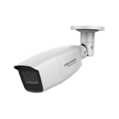 Câmara de vigilância branca HIKVISION com lente preta montada