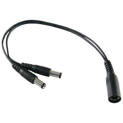 Cabo divisor preto com duas pontas macho e uma ponta fêmea