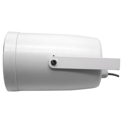 Câmara de vigilância cylindrical branca de lado com suporte