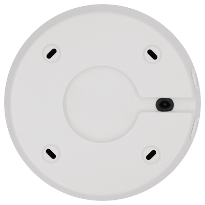 Suporte circular branco com aberturas para parafusos