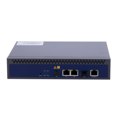 Dispositivo de rede metálico com várias portas e LEDs