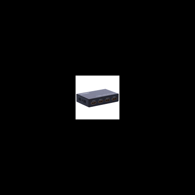 Adaptador HDMI preto com quatro portas