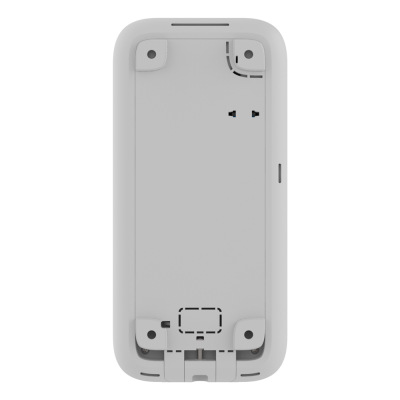 Carcaça traseira branca de plástico com recortes para botões