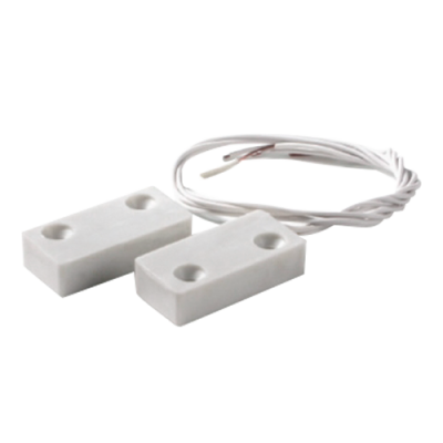 Sensores magnéticos brancos retangulares com fio branco