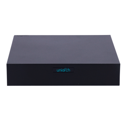 Aparelho eletrónico preto quadrado com logótipo uniarch