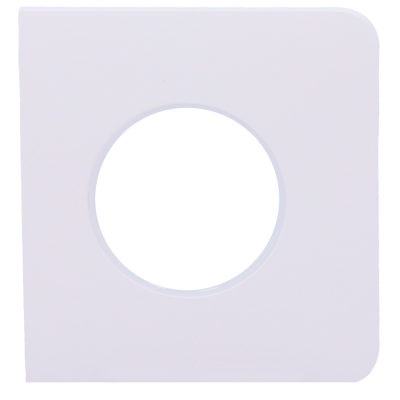 Inserto quadrado branco com buraco circular central