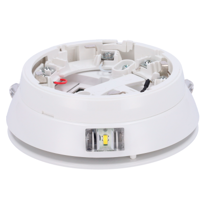 Base de detector de incêndio branca com nível de bolha