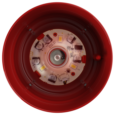 Luz LED com circuito interno e suporte vermelho