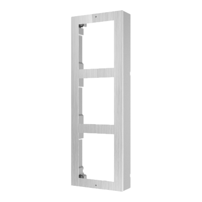 Estrutura retangular branca com três recortes