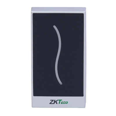 Leitor de cartões RFID ZKTeco preto e branco