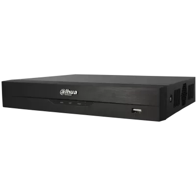 Gravador de vídeo digital Dahua Technology preto com indicadores LED e porta USB