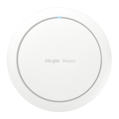 Dispositivo Wi-Fi Ruijie Reyee branco circular com indicador azul