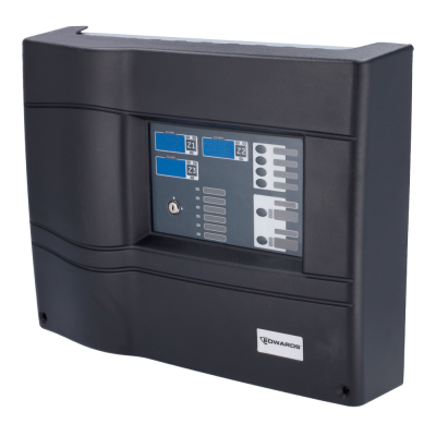 Painel electrónico preto da marca EDWARDS com visor e botões