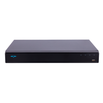 aparelho eletrônico retangular cinza com painel frontal preto e porta USB