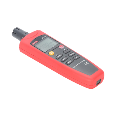 Medidor de monóxido de carbono portátil UNi-T UT331A vermelho com ecrã e botões