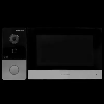 Intercomunicador espelho Hikvision com ecrã e botão cinzento