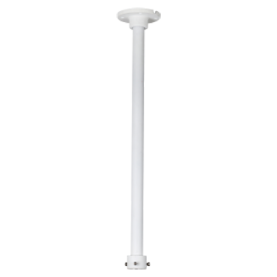 Coluna ou suporte de teto branco, liso, base circular para fixação