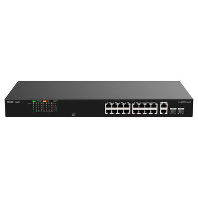 Switch de rede preto Cisco com 24 portas Ethernet e 2 portas SFP