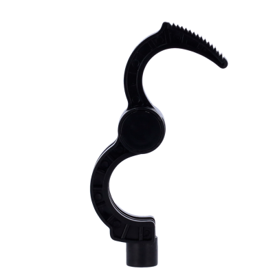 Gancho preto curvado com dentes pequenos