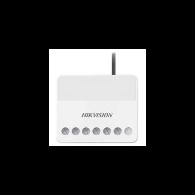 Dispositivo HIKVISION branco com orifícios circulares e cabo preto
