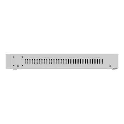 Dispositivo eletrónico cinzento claro com ventilações e parafusos