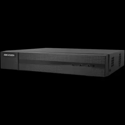 Dispositivo electrónico preto HIKVISION com textura geométrica e painel frontal com botões.