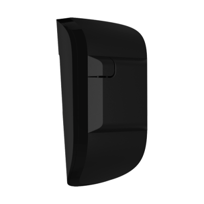 Produto preto brilhante curvo, fundo branco