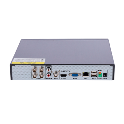 Dispositivo eletrónico cinzento com múltiplas portas na traseira