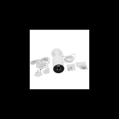 Câmara de segurança branca com acessórios de montagem