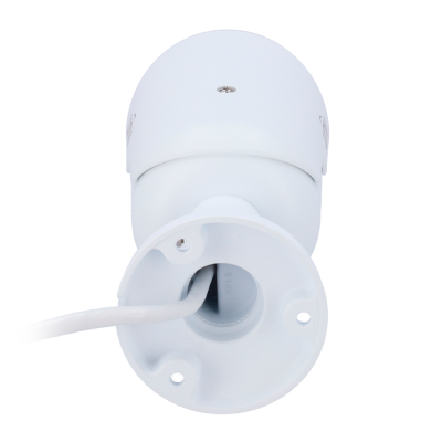 Câmara de segurança branca com cabo e suporte de montagem