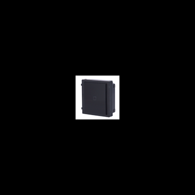 Módulo elétrico preto quadrado com textura fosca