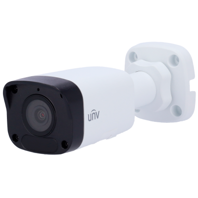 Câmara de segurança branca e preta com suporte e cabo, marca unv