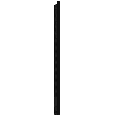 Perfil lateral de um monitor preto muito fino em fundo branco