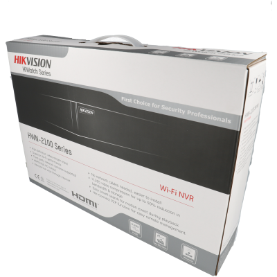 Embalagem HIKVISION HiWatch Series HWI-2100 Series com texto e ícones HDMI e Wi-Fi