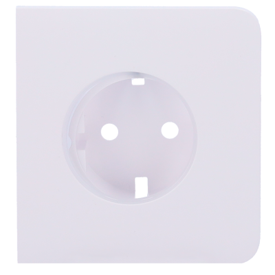 Tomada elétrica branca quadrada com bordas arredondadas