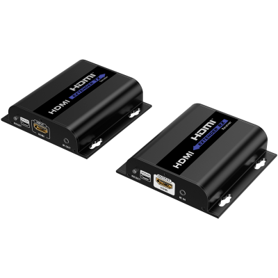 Conjunto de dois extensores HDMI pretos