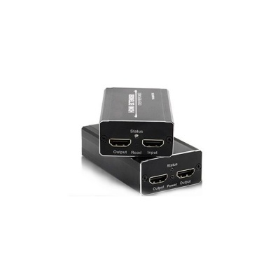 Dois dispositivos eletrónicos pretos retangulares com entradas HDMI