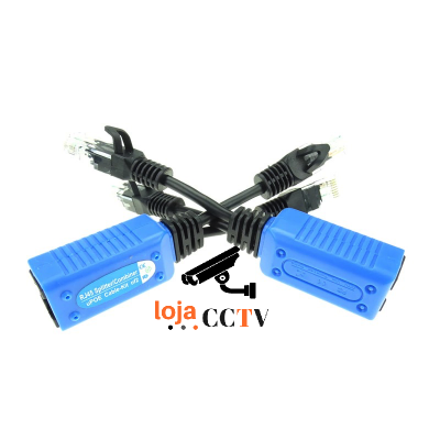 Dois adaptadores RJ45 Speedlinker 90º Cat.5e Azul para cabos de rede com cabo curto