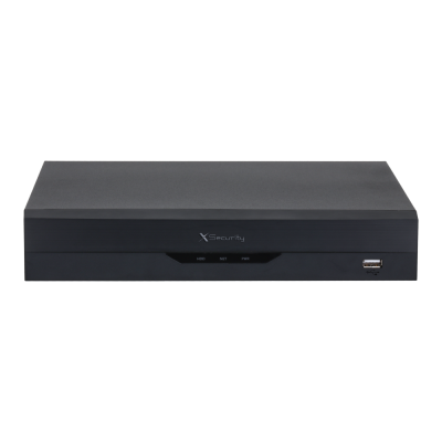 Dispositivo eletrónico preto com texto XSecurity e porta USB