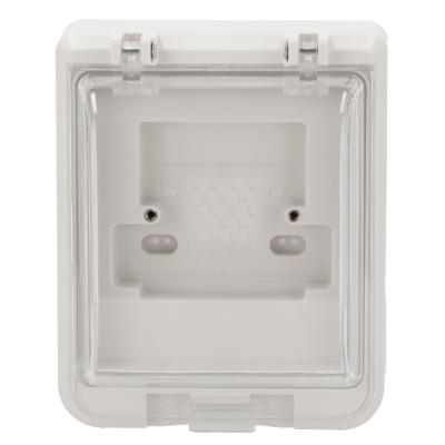 Tomada elétrica embutida com tampa transparente